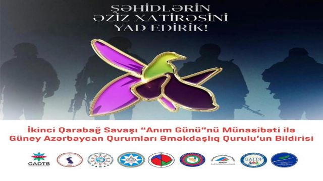 Güney Azərbaycan Qurumları Əməkdaşlıq Qurulundan Anım Günü bəyanatı
